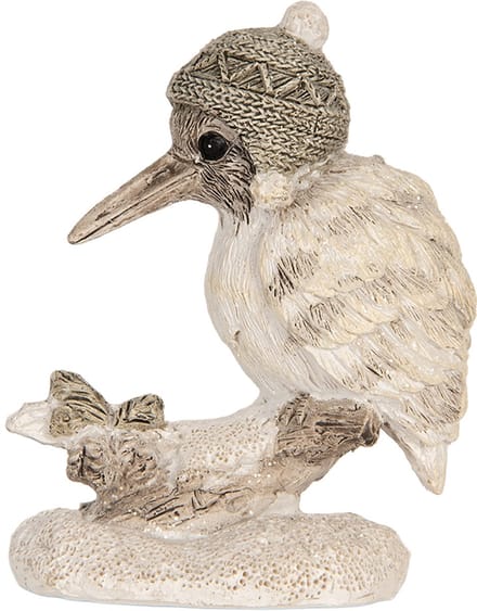 Clayre & Eef Decoratie Vogel 7x6x8 cm Beige Polyresin
