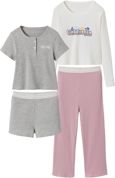 Jonen Set van 2 korte en lange pyjama's