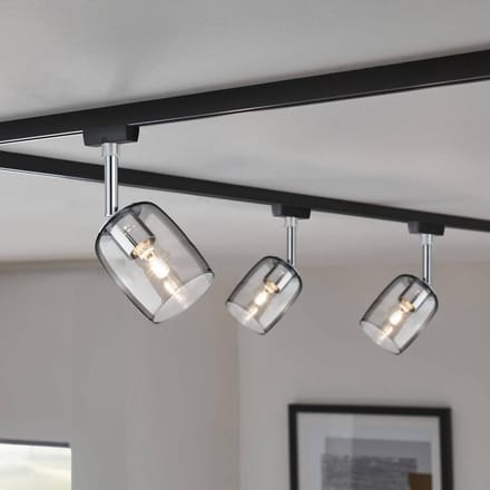 Paulmann Blossom Plafondspot URail G9 Zwart (mat), Rookglas