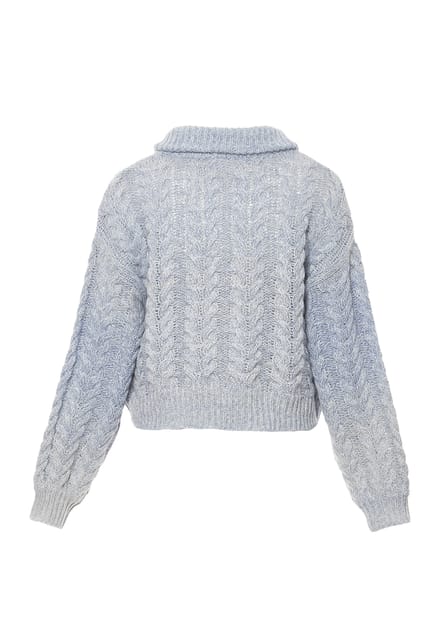 Mymo Vest Dames Blauw wol wit