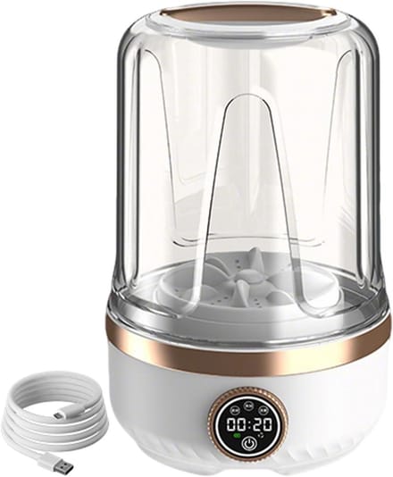 Ondergoed wasmachine - Draagbare wasser - Kleine wasjes doen - Oplaadbaar via USB - 2 liter capaciteit - Wit