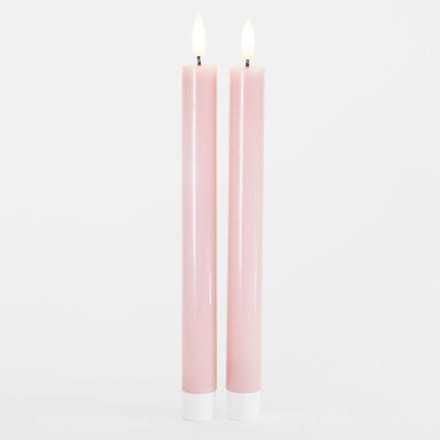 Sirius - LED-Dinerkaarsen 'Sille' (25cm hoog, Set van 2) - Licht roze