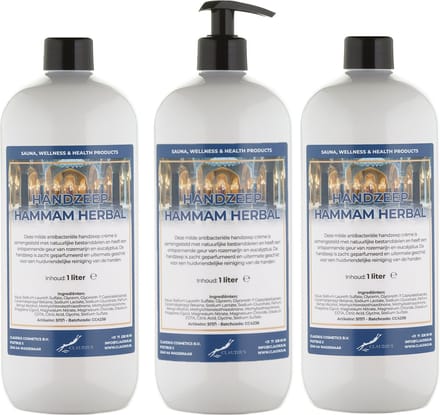 Handzeep Hammam Herbal 1 liter - met gratis pomp - set van 3 stuks