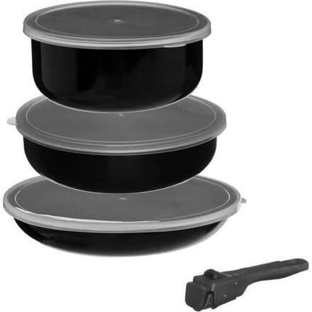 5five Kookset met afneembare handgreep - 3 pannen, aluminium