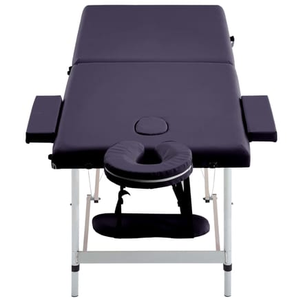 vidaXL - Massagetafel - inklapbaar - 2 - zones - aluminum - paars