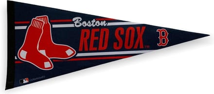 USArticlesEU - Honkbal - MLB - Vaantje - Boston Red Sox - Baseball - Pennant - Blauw/Sokken - 31 x 72 cm