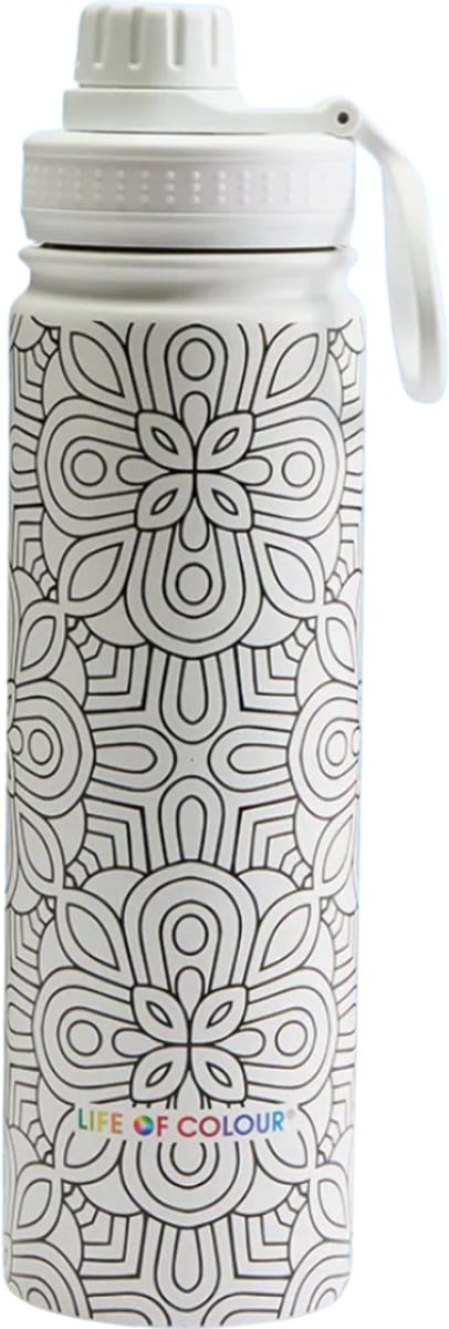 Life Of Colour drinkfles Mandala 650 ml geïsoleerd design.