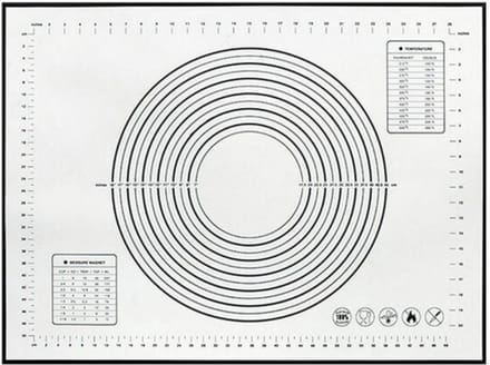 Siliconen Deegmat Silicone 60 x 40 cm - Hittebestendig - Herbruikbaar - Maataanduidingen - Groot - KELERINO. - Zwart