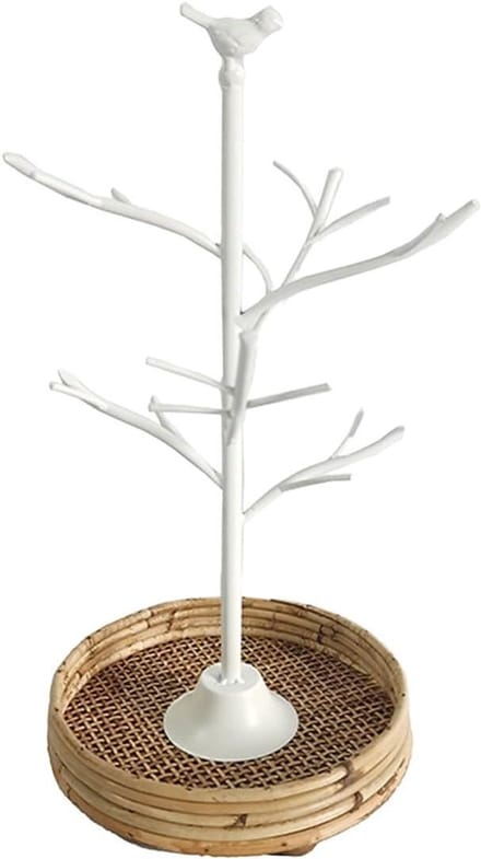 Juwelendoos Boom - Sieradenhouder - Sieraden Organiseren - Met Extra Plankje - 36 cm Hoog - Wit Bruin