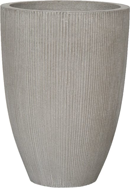 Pottery Pots - Plantenbak - Ben L - Ø40cm x H55cm - Light Grey vertically ridged