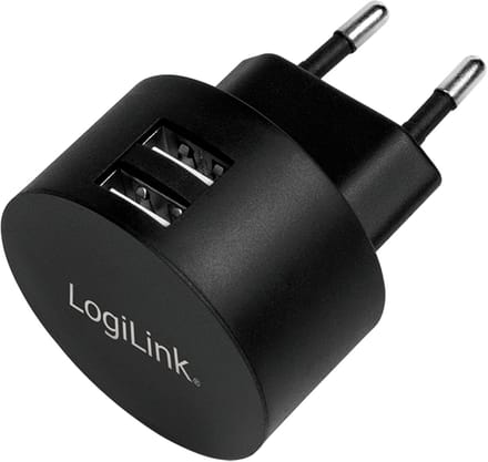 Logilink Wandlader Voor Smartphones En Tablets Usb 105W Dubbele Aansluiting