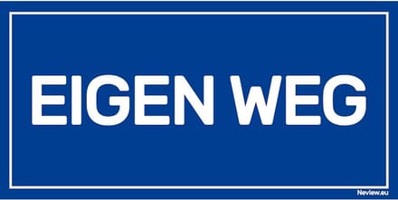Bord "Eigen weg" - 20 x 10 cm - Voor binnen & buiten - Eigen weg bord