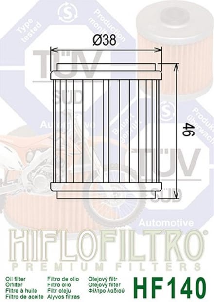 Hiflofiltro-oliefilter voor Yamaha 250 WR (2009-2000), nieuw