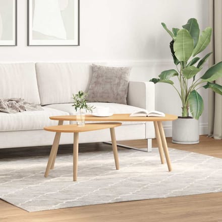vidaXL - 2-delige - Salontafelset - massief - grenenhout - bruin