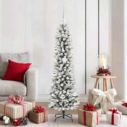 vidaXL - Kunstkerstboom - Wit - 150 - cm - PVC - en - Metaal - en - Plastic