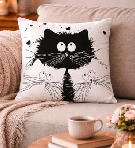 Whisker Family Collection Kussenhoes - 45x45 cm