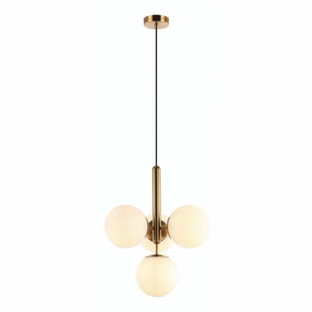 Kosilum - Giovanna - Hanglamp - Messing en wit - Metaal en glas