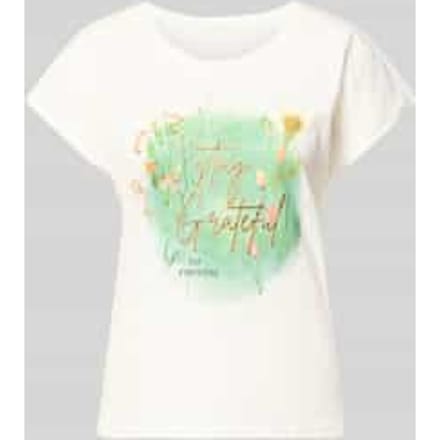 regular fit T-shirt van viscosemix met statementprint