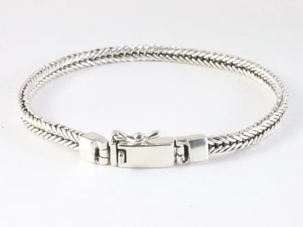 Zilveren armband met vossenstraat schakels en kliksluiting - lengte 20 cm