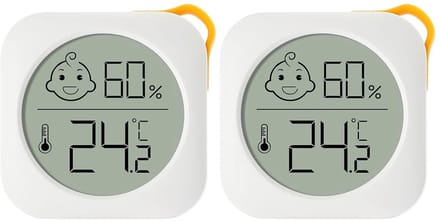 2x Digitale Mini Thermo-Hygrometer voor Binnenklimaat Met Smiley Indicator