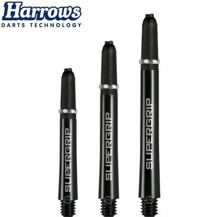 Harrows Supergrip Black and Silver - Dart Shafts