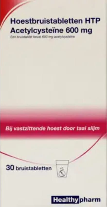 Healthypharm Acetylcysteine 600mg - 1 x 30 bruistabletten