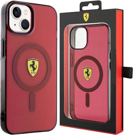 Ferrari Translucent Back Case (MagSafe Compatible) - Geschikt voor Apple iPhone 14 (6.1") - Rood