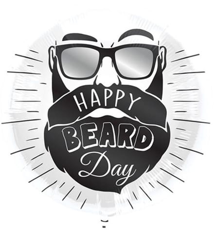 Folat - Folieballon Happy Beard Day Wit 45cm