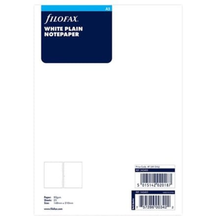 Filofax organiser vulling, a5, blanco wit notitiepapier à 25 vel