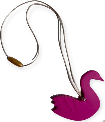 Bijtketting | Zwaan | Fuchsia | Goud | Vanaf 3 jaar!