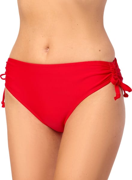 Bellivalini Dames Zwembroek - Bikinibroekje - Elastische tailleband - Polyamide & Elastaan – Rode vacht – 4XL - BLV-VR-Brief-2