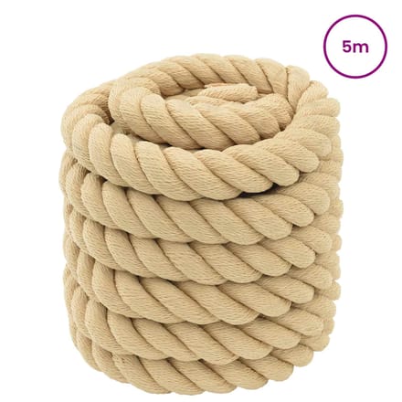 vidaXL - Boottouw - 50 - mm - 5 - m - Naturel - polypropylène