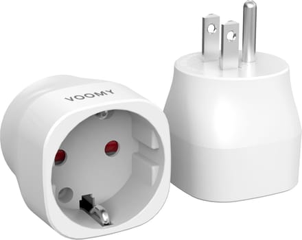 Voomy 2x Reisstekker Amerika - Type B - Wereldstekker - Geschikt voor USA, Canada, Thailand - 2 stuks - Wit