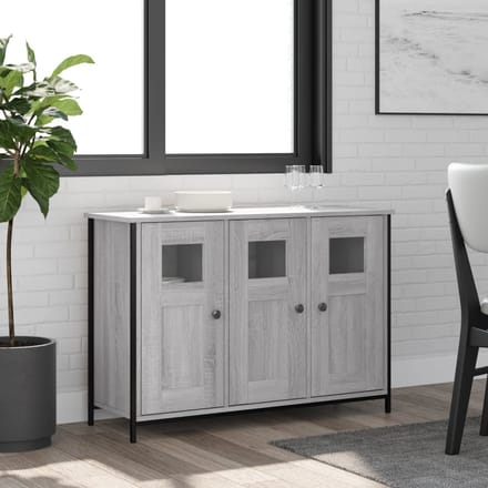 vidaXL - Dressoir - 100x35x70 - cm - bewerkt - hout - grijs - sonoma