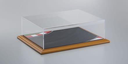 Atlantic Vitrine voor 2 schaalmodellen 1:18 met race track - Showcase voor modelauto's