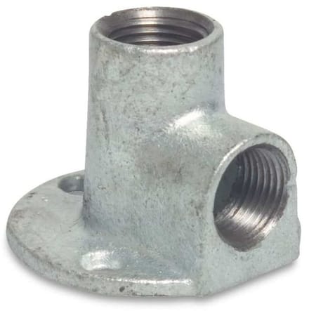 Tempergietfitting, 1 inch, 90 graden Wandschijf