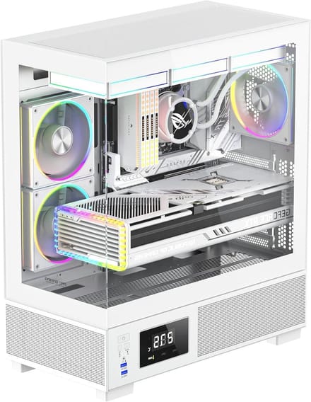 Gaming Behuizing - PC Kast - Componenten Beschermen - Digitale Temperatuurweergave - ATX Mid-Tower - Wit
