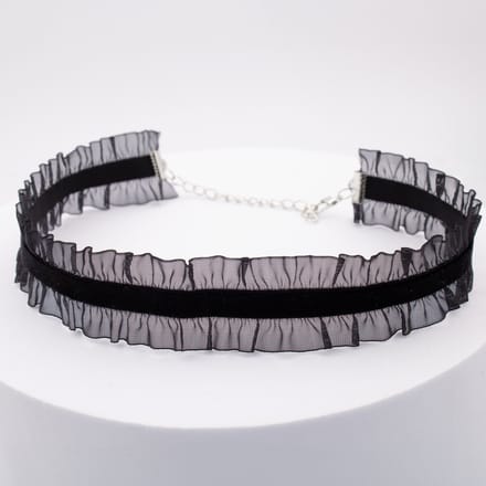 Stoffen Choker Zwart - Gothic Ketting voor Dames - Pax Amare