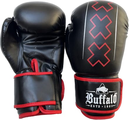 Buffalo Winner bokshandschoenen zwart met rood 14oz