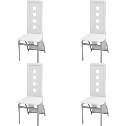 vidaXL - Eetkamerstoelen - 4 - st - kunstleer - wit