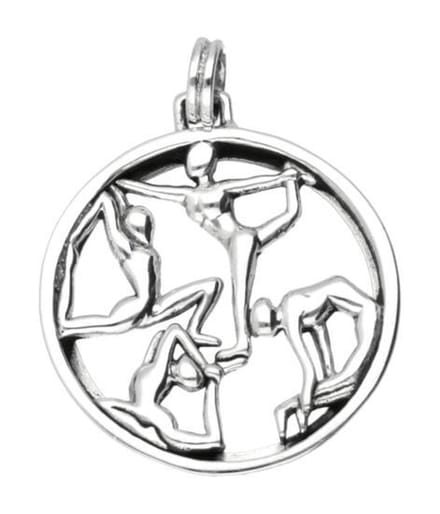 Zilveren Yoga in ring kettinghanger