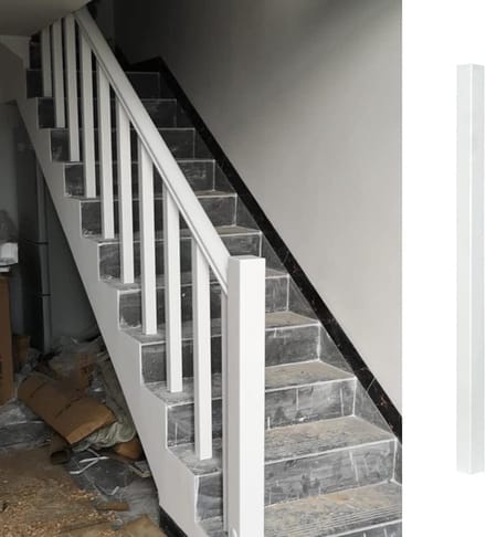 Trapleuningkolom - Hekpaal Baluster - Binnen en buiten - Hout met glad oppervlak - 85 cm - Wit