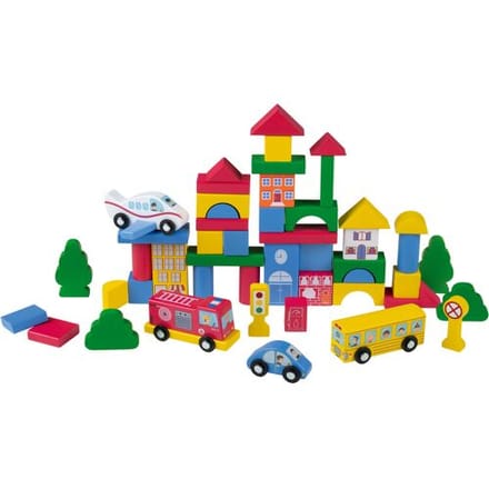 PLAYTIVE Houten bouwblokkenset (Stad)