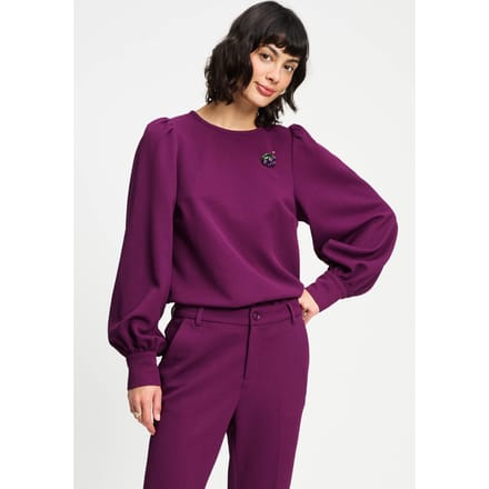 POM Amsterdam Top - Kae Plum Größe: 34 | Longsleeves Outlet | Damen | Magenta