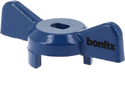 Bonfix Kogelkraan/schuifafsluiter - Losse vlindergreep - blauw 1/4 - 3/4 - aluminium
