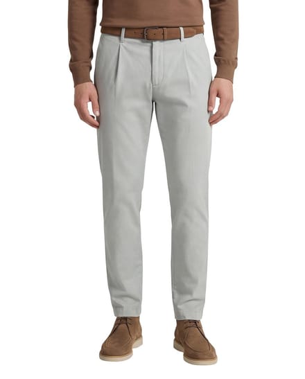 Gardeur Pantalon katoen grijs flatfront effen