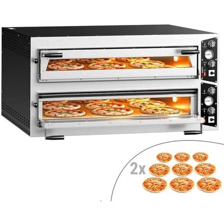 GGM Gastro Elektro Pizzaofen - 9+9x 35cm (Breit) - Manuell Zilver