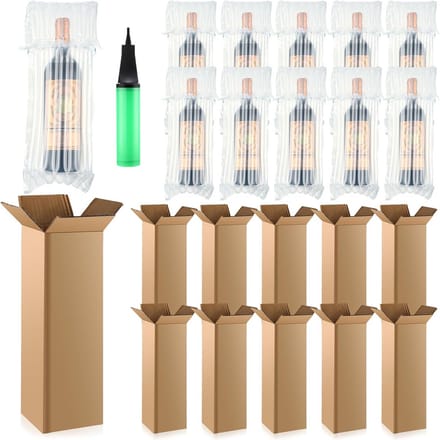 10x Luchtkussen Set Flessen Verpakking met Stevige Verzending Dozen voor Wijn