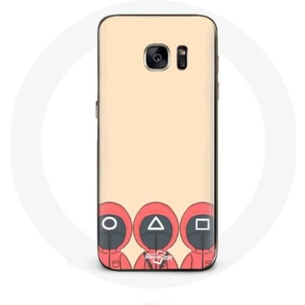 Samsung Galaxy S7 hoesje Squid Game Masks Square Triangle en Circle Fan Art