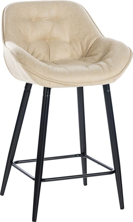 CLP Gibson Barkruk - Met armleuning - Met rugleuning - creme Stof